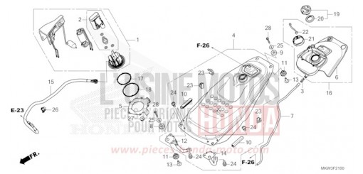 RESERVOIR A CARBURANT/POMPE A CARBURANT NC750XAM de 2021